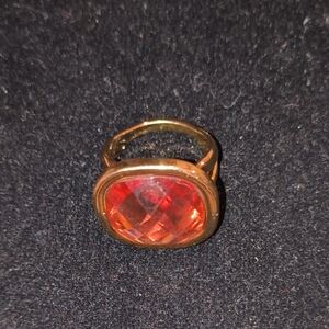 Elegant Gold Ring with  Pink Gemstone